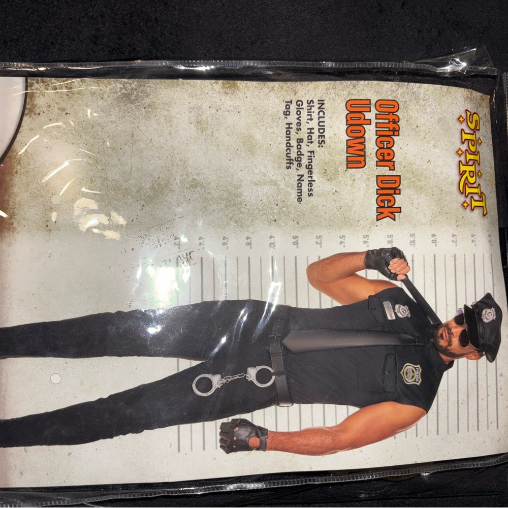 Spirit Men's Police Costume in Black